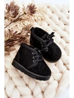 Dívčí šněrovací Sněhové Boty S Kožešinou černé Hunter Dívčí šněrovací Sněhové Boty S Kožešinou černé Hunter