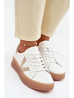 Dámské tenisky z pravé kůže na platformě Vinceza 79597 Bílé