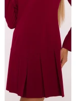 M872 Šaty s obrácenými záhyby - bordó