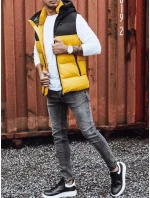 Pánská prošívaná žlutá vesta FashionStreet TX4171