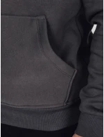 Pánská základní mikina s kapucí v grafitové barvě FashionStreet BX5861