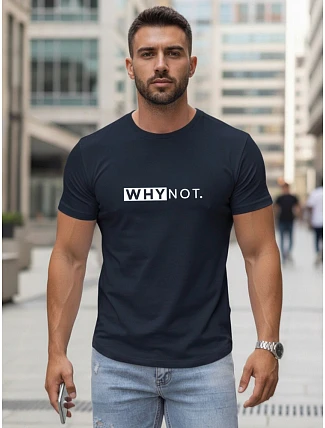 Pánské klasické streetwearové tričko s potiskem tmavě modré FashionStreet NX5122R Pánské klasické streetwearové tričko s potiskem tmavě modré FashionStreet NX5122R