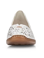 Rieker W RKR442B bílá ažurová kožená polobotka