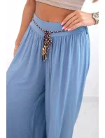 Dámské kalhoty z viskózy se širokými nohavicemi džínovina Dámské kalhoty z viskózy se širokými nohavicemi džínovina