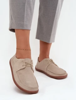 Dámské polobotky typu barefoot z přírodního semiše Zazoo 327 světle béžové