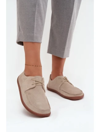 Dámské polobotky typu barefoot z přírodního semiše Zazoo 327 světle béžové