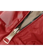 Červeno-béžová dlouhá dámská oboustranná vesta (B8248-4) Červeno-béžová dlouhá dámská oboustranná vesta (B8248-4)