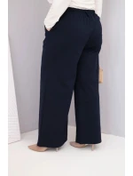 Dámské kalhoty Plus Size s širokými nohavicemi a vysokým pasem granátové