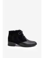 Modní Dámské Šněrovací Botky Černé Kefora