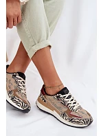 Dámské sportovní tenisky s potiskem Big Star TT274333 Béžové
