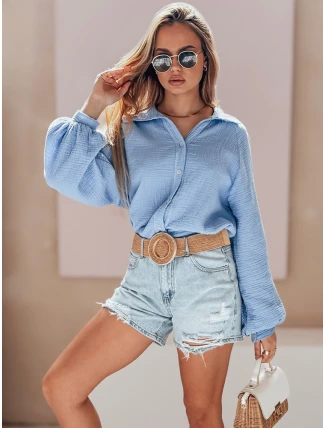 Dámské džínové šortky s páskem FOREVER ON modré FashionStreet SY0483