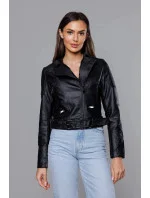 Černá bunda ramoneska se stojáčkem (HM39) Černá bunda ramoneska se stojáčkem (HM39)