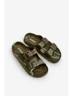 Lehké Dětské Pěnové Žabky S Sponami Tmavě Zelené Adirnaca