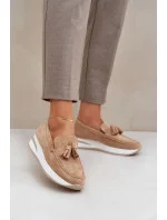 Dámské mokasíny G-55 / 208670 Hnědo béžová - Flyfor Dámské mokasíny G-55 / 208670 Hnědo béžová - Flyfor