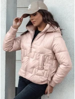 Dámská krátká prošívaná zimní bunda s kapucí FASHWARM růžová FashionStreet TY4641