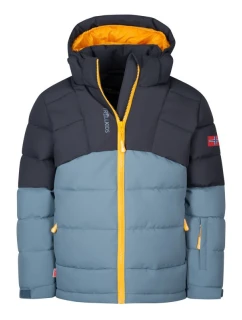 Trollkids Dětská zimní bunda s kapucí Gryllefjord zateplená nepromokavá modrá (365-620)