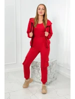 Set 3 v 1 mikina + top + kalhoty červený Set 3 v 1 mikina + top + kalhoty červený