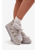 Nízké sněhule na platformě s kožešinkou D.Franklin DFSH370011 světle šedé