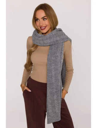 M898 Pletená šála - šedá