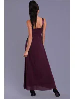 Dámské společenské šaty EVA LOLA s krajkou a kamínky dlouhé tmavě modrá Dámské společenské šaty EVA LOLA s krajkou a kamínky dlouhé tmavě modrá