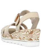 Pohodlné béžové sandály na platformě s podpatky Rieker W RKR595 Pohodlné béžové sandály na platformě s podpatky Rieker W RKR595