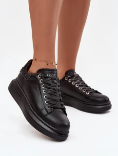 Dámské tenisky z pravé kůže GOE OO2N4004 Černé