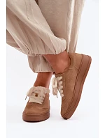 Semišové tenisky s kožíškovým šněrováním Kobbo 79655 Camel Semišové tenisky s kožíškovým šněrováním Kobbo 79655 Camel