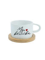 MOJE KÁVIČKA - bílý hrníček makronka 200 ml