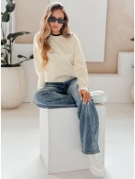 Dámský základní svetr DARMILA ecru FashionStreet MY2506