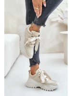 Dámské Kožené Tenisky Béžové CheBello 4583 Dámské Kožené Tenisky Béžové CheBello 4583