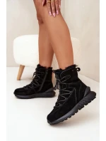 Semišové Zimní Boty Pro Ženy S Kožíškem Big Star SS274319 Černé