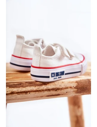 Dětské látkové tenisky se suchým zipem BIG STAR KK374079 Bílá