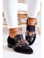 Semišové Boty S Dekorací černým Davine