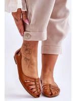 Zazoo 10009 Pohodlné Dámské Kožené Baletky Hnědé