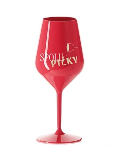 SPOLUPIČKY - červená nerozbitná sklenice na víno 470 ml