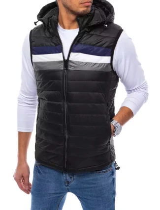Pánská prošívaná vesta černá FashionStreet TX4032