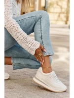 Kožené Dámské Tenisky Na Platformě Big Star RR274A333 Bílé Kožené Dámské Tenisky Na Platformě Big Star RR274A333 Bílé