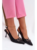 Dámské lodičky Sandály s ozdobným detailem Černé Lurella