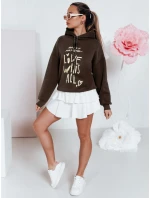 Dámská oversize mikina s kapucí LOVEWILL hnědá FashionStreet BY1470