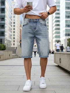 Pánské modré džínové šortky FashionStreet SX2583