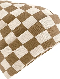 Beechfield B 531 Pletená čepice "Checkerboard" 53.0531 biscuit/almond