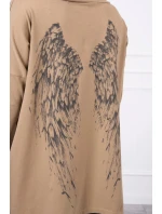 Mikina s potiskem křídel camel Mikina s potiskem křídel camel