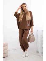 Souprava Punto Milano Winter tepláky + kalhot hnědý