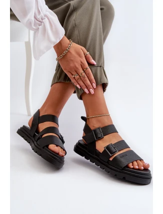 Dámské sandály z ekokože Big Star NN274065 Černé