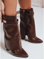 Dámské kozačky na jehlovém podpatku s širokým svrškem hnědé FashionStreet ZY1117 Dámské kozačky na jehlovém podpatku s širokým svrškem hnědé FashionStreet ZY1117