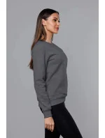 Dámská tepláková mikina v grafitové barvě se stahovacími lemy (W01-5) Dámská tepláková mikina v grafitové barvě se stahovacími lemy (W01-5)