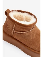 Módní semišové nízké sněhule Camel Nucca