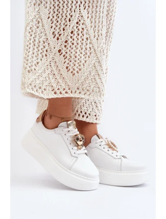 Dámské kožené tenisky CheBello 4411 bílé