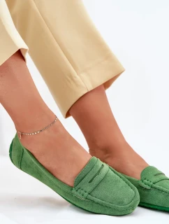 Dámské semišové mokasíny Lenvie – zelené