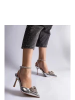 Dámské lodičky na jehlovém podpatku H8-550 / 207201 Stříbrná - Joia